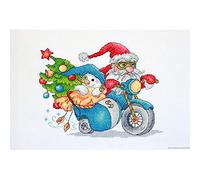 Merejka K-121 Christmas Race Counted Cross Stitch Kit, Cotton, Multi-Colour, 20 x 15 cm