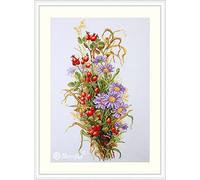 Merejka K-126 Strawberries Counted Cross Stitch Kit, Cotton, Multicoloured, 19 x 36 cm