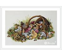 Merejka K-127 Mushroom Counted Cross Stitch Kit, Cotton, Multi-Colour, 40 x 23 cm