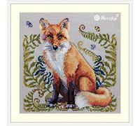 Merejka K-144B Fox Counted Cross Stitch Kit, Cotton, Multi-Colour, 20 x 20 cm