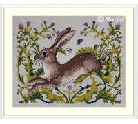 Merejka K-147B The Rabbit Counted Cross Stitch Kit Cotton, Multi-Colour, 20 x 16 cm