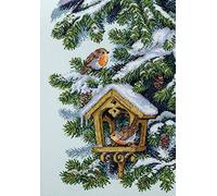 Merejka K-152 Robin Counted Cross Stitch Kit, Cotton, Multi-Colour, 25 x 36 cm
