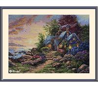 Merejka K-165 Seaside Hideaway Cross Stitch Kit, Cotton, Multi-Colour, 30 x 42 cm