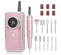 Meremit Professional Electric Nail Drill, 35000Rpm Portable Nail Drill Efile With 11Pcs Nail Bits, Rechargeable Nail Drill Machine With LCD Display for Gel Polish Removal