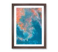 Merge The Two Abstract Framed Print for Living Room Bedroom Home Office Décor, Wall Art Picture Ready to Hang, Walnut A3 Frame (34 x 46 cm)