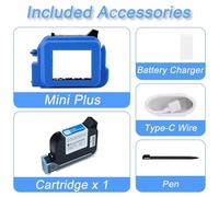 MERHOVO Hot Foil Stamping Machine 12.7mm Nozzle Mini Handheld Inkjet Printer QR Barcode Batch Date Number Expiry Coding Machine Portable(Include 1 Cartridge)