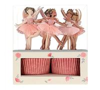 Meri Meri 24 Count Pink and Gold Ballet Themed Cupcake Toppers