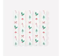 Meri Meri Christmas Paper Napkins (Pack of 16), Square Christmas Napkins Disposable, Thick & Absorbent 3-Ply Paper, Wavy Border