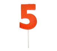 Meri Meri Coral Number 5 Candle (Pack of 1)