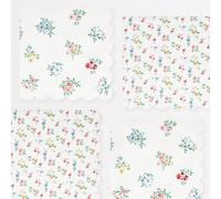 Meri Meri Garden Floral Napkins (Pack of 16), Thick & Absorbent 3-Ply Paper, Floral Paper Napkins, Scalloped Edge, Disposable