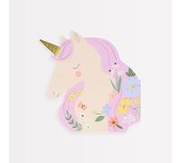 Meri Meri Meadow Unicorns Napkins (Pack of 16), Disposable Paper Unicorn Party Napkins, Thick & Abosrbant 3-Ply Paper, Kids & Adults, 6.25 x 6.375"