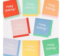 Meri Meri Mixed Happy Birthday Napkins, (Pack of 16), Disposable Paper Happy Brithday Party Napkins, Thick & Absorbent 3-Ply Paper, Vibrant Colours, Fringed Border