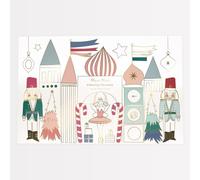 Meri Meri Nutcracker Christmas Placemats (Pack of 8), 16.75" x 11" Disposable Paper Table Decorations, Christmas Placemats for Kids