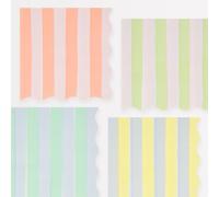 Meri Meri Pastel Striped Napkins (Pack of 16), Thick & Absorbent 3-Ply Paper Pastel Napkins with Wavy Edges, Available in Dinner Napkins & Cocktail Napkins Disposable
