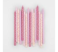 Meri Meri Pink Stars Candles (Pack of 16)