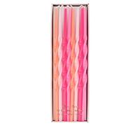 Meri Meri Pink Twisted Long Candles (Pack of 16)