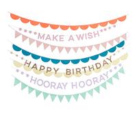 Meri Meri Rainbow Birthday Garlands (3m with Excess Cord - Pack of 8)
