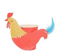 Meri Meri Rooster Farm Animal Paper Party Cups Decorations x 8