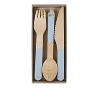 Meri Meri Soft Blue Wooden Cutlery Set