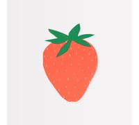 Meri Meri Strawberry Napkins (Pack of 16), Fruit Shaped Paper Napkins for Picnic or Party, Disposable