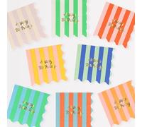 Meri Meri Stripe Happy Birthday Small Napkins (Pack of 16)