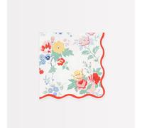Meri Meri Vintage Floral Napkins (Pack of 16), Thick & Absorbent 3-Ply Paper, Floral Paper Napkins, Scalloped Edge, Disposable