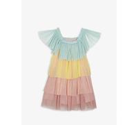 Meri Merikids Rainbow Ruffled Woven Dress and Crown Costume Set 3-6 Years 3-4