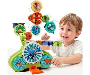 Meribbit Gear Toys for 3 4 5 Year Olds, STEM Learning Toy, Multiple Assembly Methods Educational Toys, Promotes Manual Dexterity, Color Recognition, Creative Gear Building Blocks