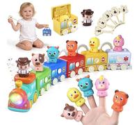 Meribbit Montessori Toy Train for Ages 2 3 4 - Learning Train with 5 Locks & Animals, Learning Toy for Children 2 3 4 Years Old, Educational Toy for Motor Skills & Colors