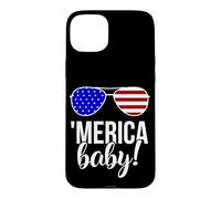'Merica Baby! Sunglasses Patriotic Humor Proud America Case for iPhone 15 Plus