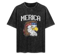 Merica Eagle Mens Black T-Shirt Top Unisex Tee 3XL