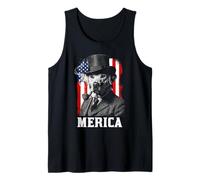 Merica Labrador with Pipe - Patriotic American Flag Dog Art Tank Top