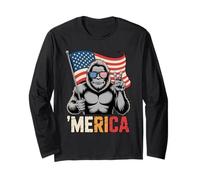 'Merica Patriotic Gorilla Return to Monke Meme Long Sleeve T-Shirt