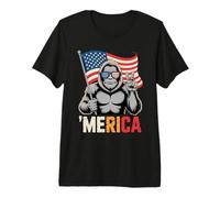 'Merica Patriotic Gorilla Return to Monke Meme Premium T-Shirt
