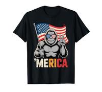 'Merica Patriotic Gorilla Return to Monke Meme T-Shirt