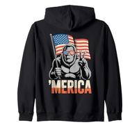 'Merica Patriotic Gorilla Return To Monkey Meme Zip Hoodie