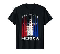 'Merica Patriotic USA Flag Fighter Jets Boys 4th of July T-Shirt