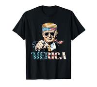 MERICA TRUMP Shirt Funny Trump 4th Of July American Flag T-Shirt