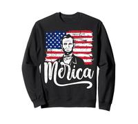 Merica USA Flag Abraham Lincoln Sweatshirt