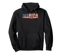 Merica Vintage US Flag Patriotic Oil Rig Worker Pullover Hoodie