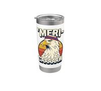 Mericaaaaaw Funny Angry Eagle Retro Sunset Graphic Stainless Steel Insulated Tumbler