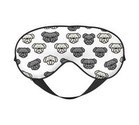 Merican Dog Head Print Soft Eye Mask for Women Men Comfortable with Adjustable Strap for Travel Yoga Nap Shift Work