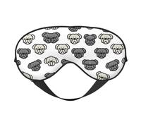 Merican Dog Head Sleep Mask Night's Sleep Soft Eye Mask Adjustable Strap Works Nap Position Sleeping Aid