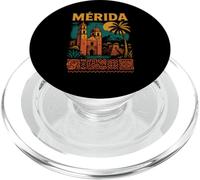 Merida Mexico Retro Yucatan Travel Art Cathedral Mexican PopSockets PopGrip for MagSafe