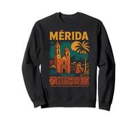 Merida Mexico Retro Yucatan Travel Art Cathedral Mexican Sweatshirt