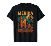 Merida Mexico Retro Yucatan Travel Art Cathedral Mexican T-Shirt