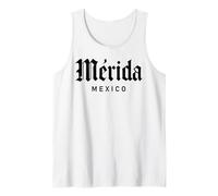 Merida Mexico Retro Yucatan Travel Art Cathedral Mexican Tank Top