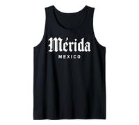 Merida Mexico Retro Yucatan Travel Art Cathedral Mexican Tank Top