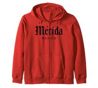 Merida Mexico Retro Yucatan Travel Art Cathedral Mexican Zip Hoodie