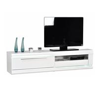 merida wooden tv stand in white high gloss with 2 drawers